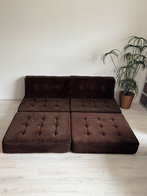Image 1 of Canapé-lit vintage Daybed Brown Rib 70s