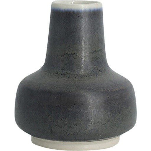 Vase de collection vintage en grès anthracite par Gunnar Borg pour Höganäs Keramik, Suède 1960