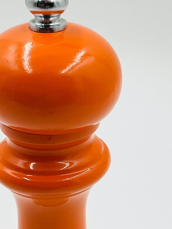 Vintage orange Peugeot pepper mill – Kitchen accessories, Wood (photo 5 of 9)