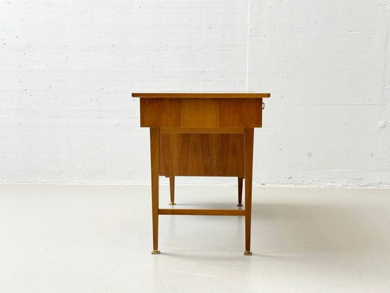 Image 1 of Walnut desk with brass details, 1960s