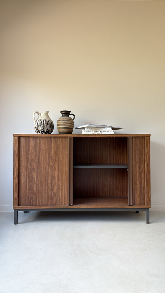 Image 1 of Vintage wooden sideboard with tambour doors