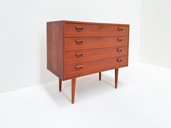 Image 1 of Kai Kristiansen Mid Century Deense teakhouten ladekast met 4 laden, jaren 60