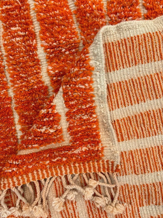 Image 1 of Beni Ouarain Teppich – 200 x 300 cm – Handgewebte marokkanische Wolle – Modernes oranges Design
