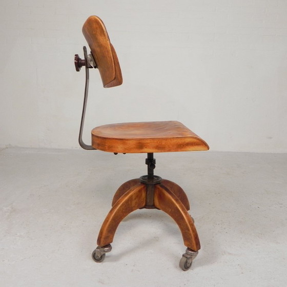 Sedia da ufficio Bauhaus, sedia da studio KRENZER, anni '30 – Sedie girevoli, Ghisa, Legno (photo 10 of 28)