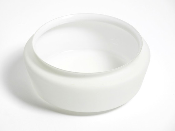 Image 1 of Grote Mid Century wand- of plafondlamp van glas met metalen reflector in rood van Kaiser Leuchten