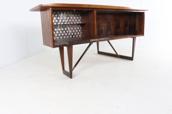Peter Løvig Nielsen voor Hedensted Møbelfabrik Boomerang bureau vintage gerestaureerd palissander (photo 16 of 18)
