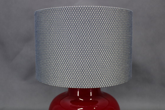 Image 1 of 1970s Italian VeArt Glass Table Lamp with Fabric Lamp Shade