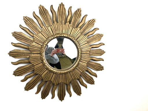 Vintage golden sunburst mirror