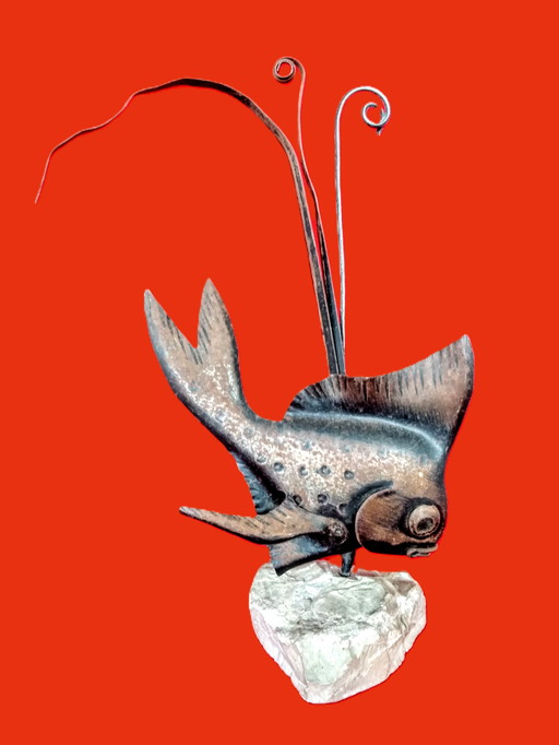 Sixties Copper Fish on Rock