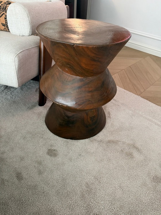 Table d'appoint en bois à motif zigzag – Tables d'appoint, Wood (photo 3 of 6)