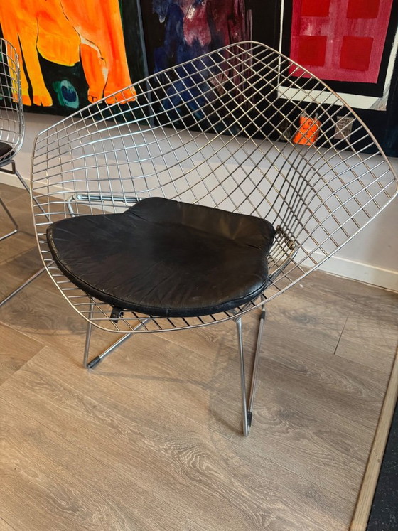 Bertoia Diamond Chair, Harry Bertoia, Fauteuils, Cuir, Noir (photo 3 sur 5)