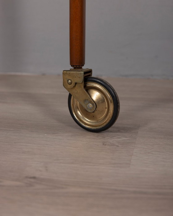 Image 1 of CARRELLO PORTAVANO VINTAGE ANNI '60 IN LEGNO E VETRO, DESIGN ITALIANO