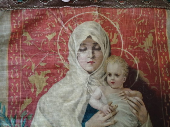 Image 1 of Banner mit Madonna und Kind aus den frühen 1900er Jahren