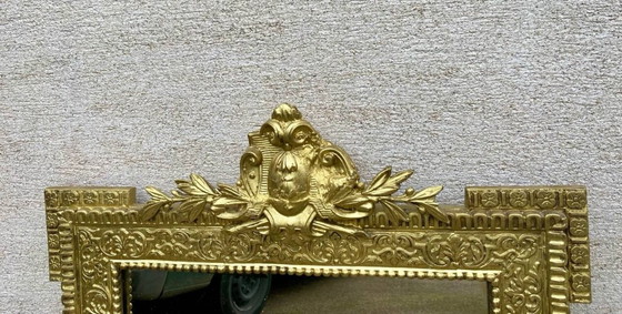 Image 1 of Due specchi antichi intagliati in rovere Napoleone del XIX secolo