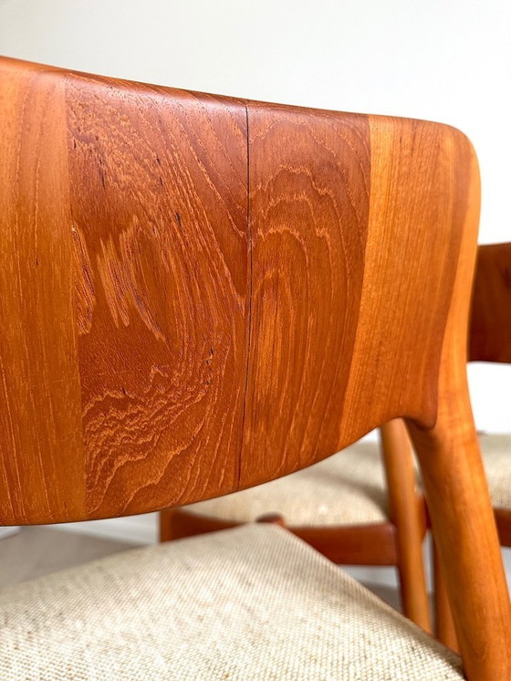 Image 1 of Vintage . 4er-Set Niels Koefoed Stühle . Hornslet . Dänemark. 60er Jahre . Esszimmerstühle Teakholz . original Bezug