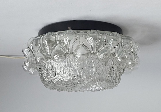 Image 1 of Lámpara de techo de cristal burbuja años 70