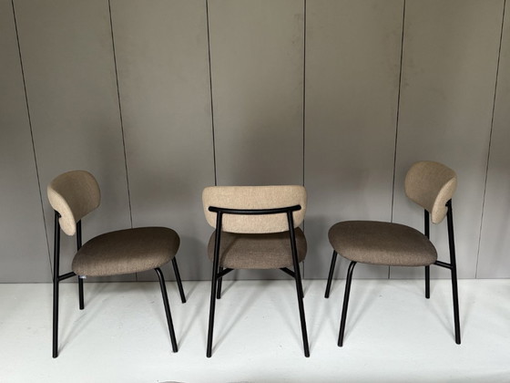 Artifort Aloa / 3x Sedia da pranzo di design / Tessuto Kvadrat, Sedie da pranzo, Metallo, Tessile, Nero (foto 6 di 13)