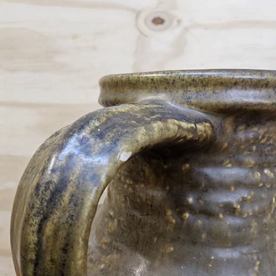 Image 1 of Vintage large XXL West Germany vase Jasba 1667/35 orange / green (unique structure / pattern)