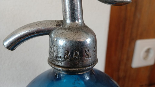 Sprühflasche Antike Vintage Retro Soda Wasserflasche Blau 1920er Jahre