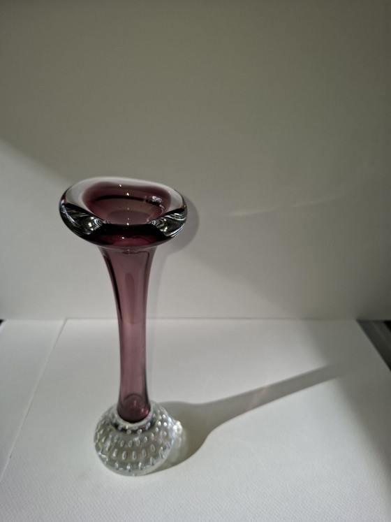Vintage Aseda Glasbruk design vase aubergine purple Bo Borgström, Glass art (photo 5 of 12)