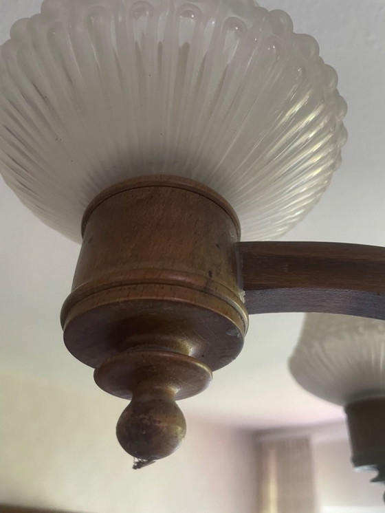 Image 1 of Art Deco Holzkronleuchter