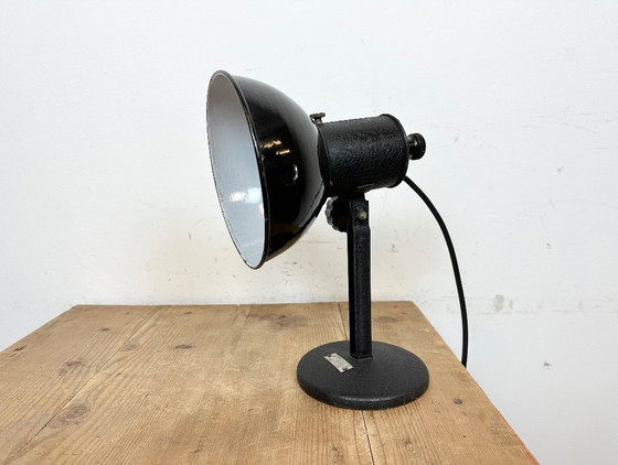 Image 1 of Vintage Black Enamel Table Photo Lamp, 1950s