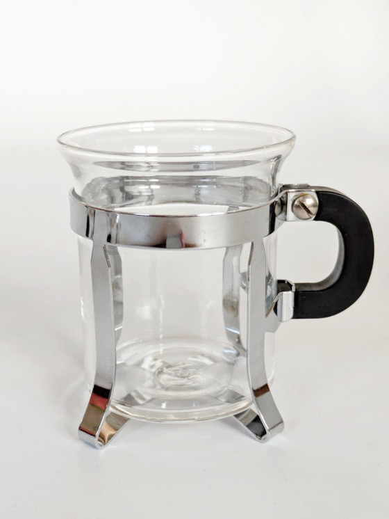 Image 1 of 4 verres à thé Bodum Chambord : design danois des années 1980 avec supports chromés