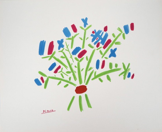 Pablo Picasso: The Blue, White, and Red Bouquet, Signed Lithograph – Lithographs & prints, Paper (photo 5 of 5)
