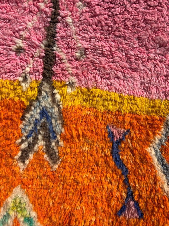 Pink and Orange Moroccan Berber Rug 220x260 cm – Handwoven Boujad Wool Carpet – Rugs & carpets (photo 7 of 12)