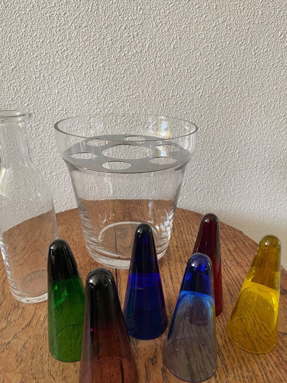 Image 1 of Eisbehälter aus Glas mit sechs Schnapsgläsern und Karaffe