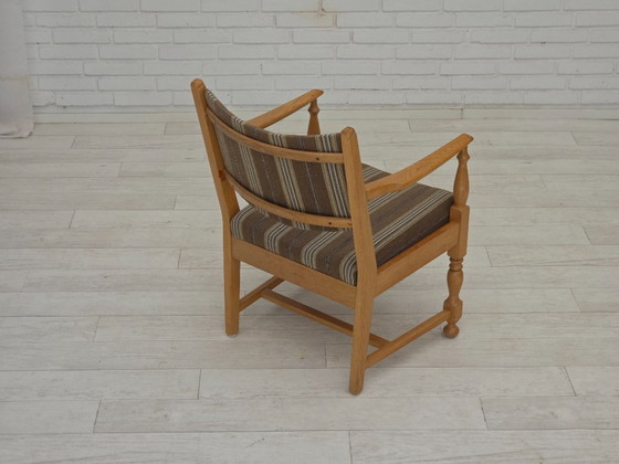 Image 1 of 1970, paire de fauteuils scandinaves, meubles en laine, bois de chêne massif.