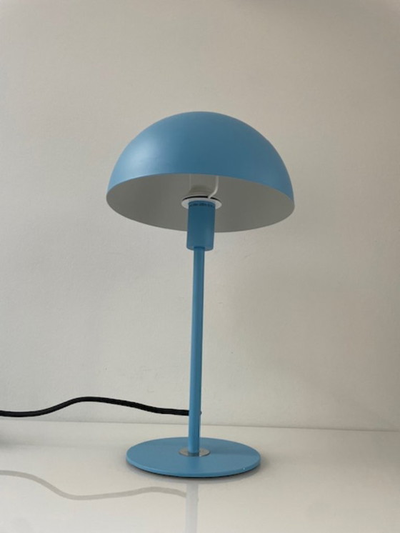 Image 1 of Modern light blue table lamp with dome shade