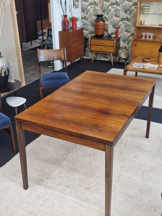 Image 1 of Set da pranzo vintage con tavolo allungabile e 4 sedie in palissandro, anni '70