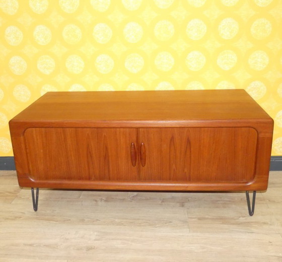 Image 1 of 60er Jahre Dyrlund Lowboard Teak Hifi-Sideboard Hairpin legs TAMBOUR danish design made in denmark 