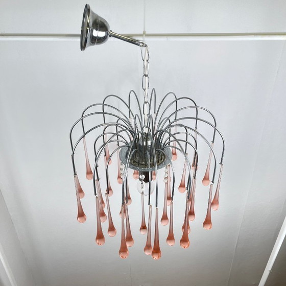 Image 1 of Vintage Murano blown glass chandelier – Italy, 1970s