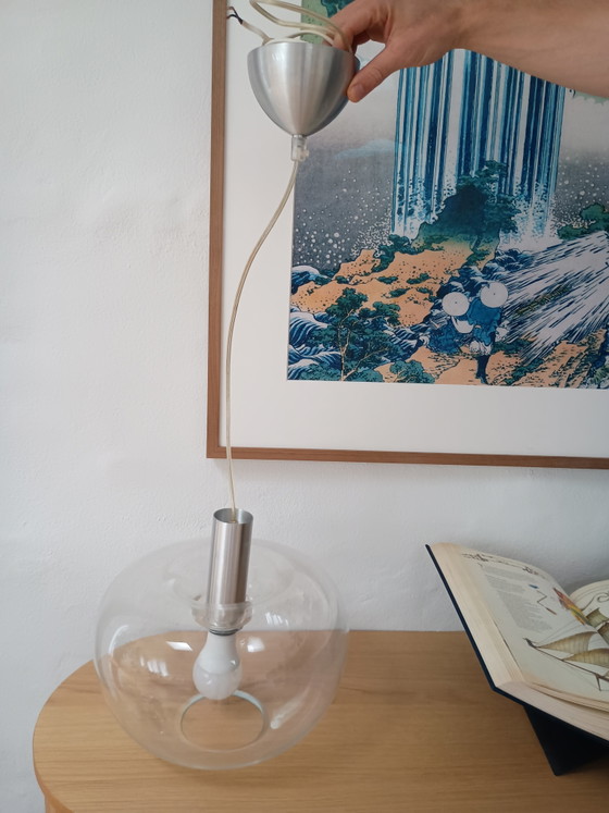 Rare Danish Vintage Apple-Shaped Globe Lamp by the Brand Belid, 1970s – Pendant lamps, rvs, Glass (photo 5 of 7)