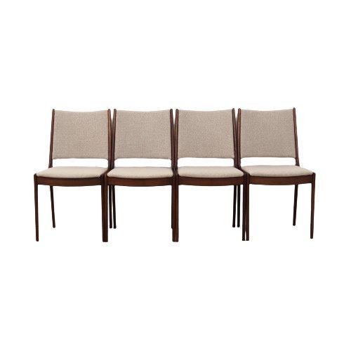Set di quattro sedie in teak, design danese, anni '70, designer: Johannes Andersen