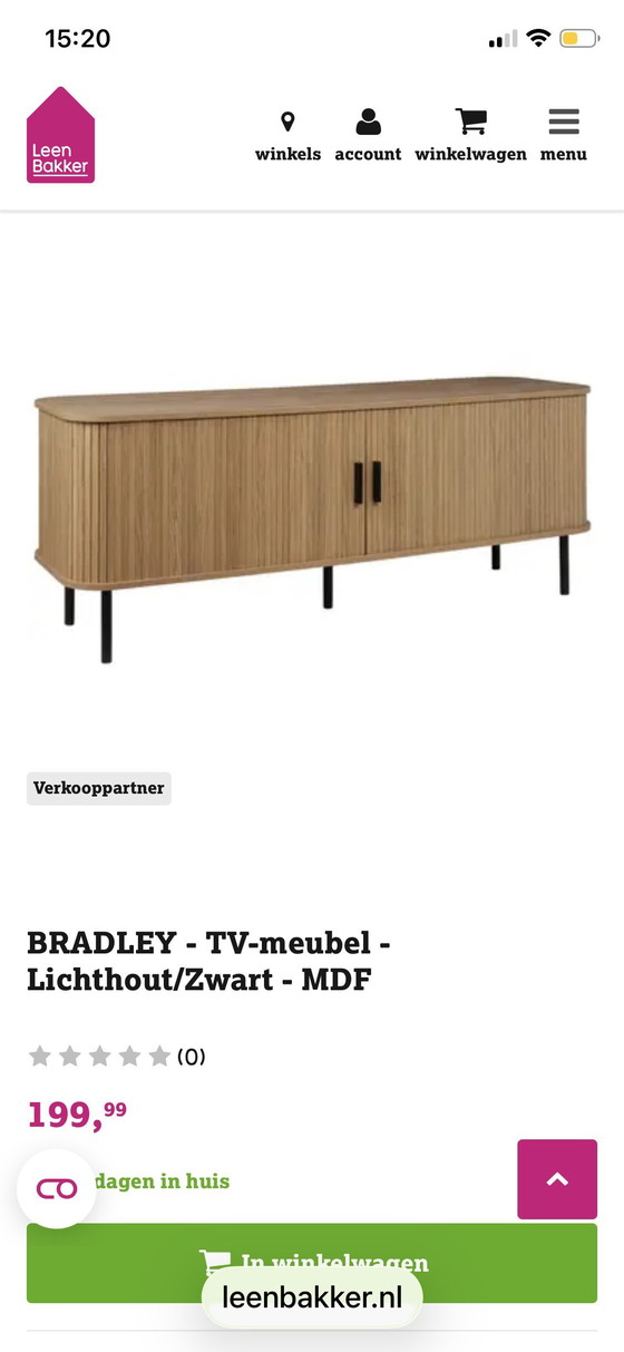 Image 1 of Stijlvol houten tv-kastje met roldeuren 