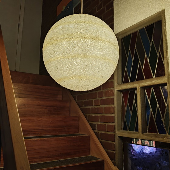Image 1 of Vintage Space Age Granulaat Hanglamp – Ø42 cm – Jaren 70 Globe Hanglamp