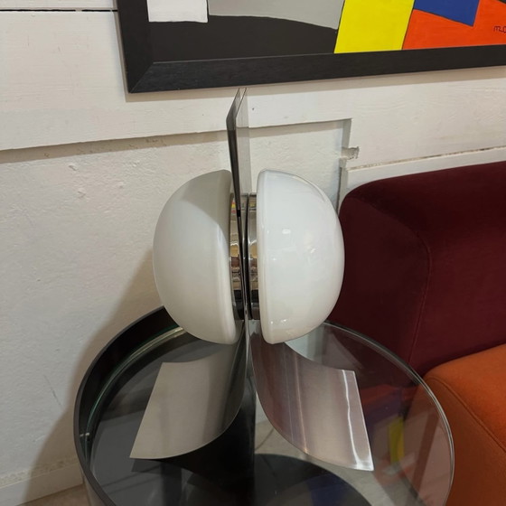 Lampada da tavolo di François Monnet, 1960, kappa, Lampade da tavolo, Metallo, Argentato (foto 6 di 8)