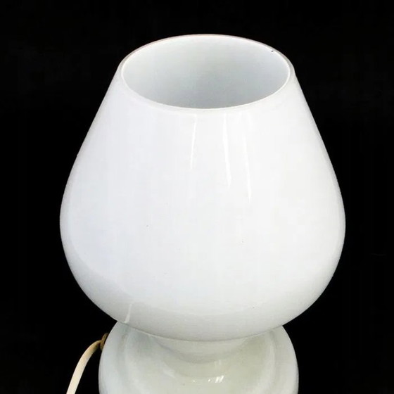 Lampe de Chevet Postmoderne de Polam, Pologne, années 1960, Verre, Plastique, Blanc (photo 5 sur 10)