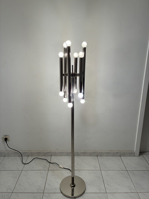 Lampada da Terra Vintage Cromata 12 Punti Luce – vloerlampen, Chrome (photo 2 of 15)