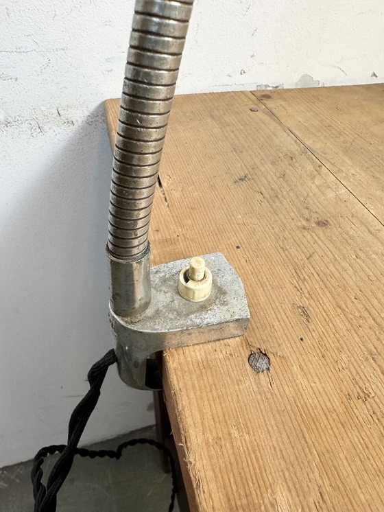 Image 1 of Lampada da tavolo vintage a collo di cigno grigia italiana di GCME, anni '50