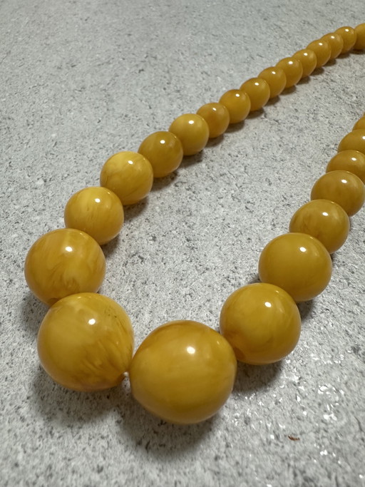 Egg Yolk Bakelite Necklace 55 grams