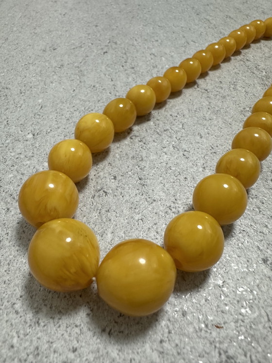 Image 1 of Egg Yolk Bakelite Necklace 55 grams