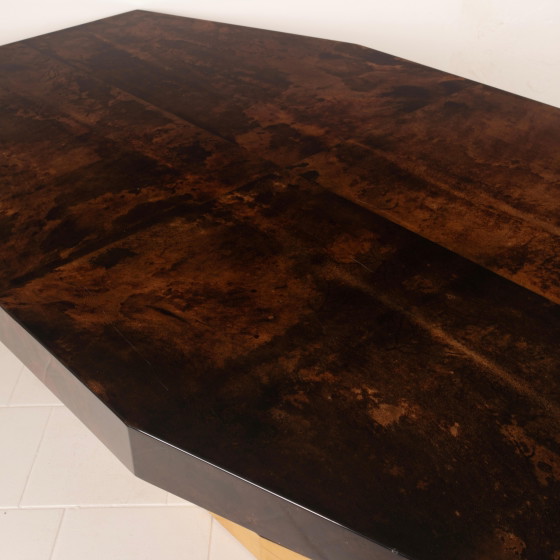 Mesa de comedor de pergamino Mod. 2007D de Willy Rizzo & Nucci Valsecchi para TURA Milano – Mesas de comedor (photo 12 of 20)
