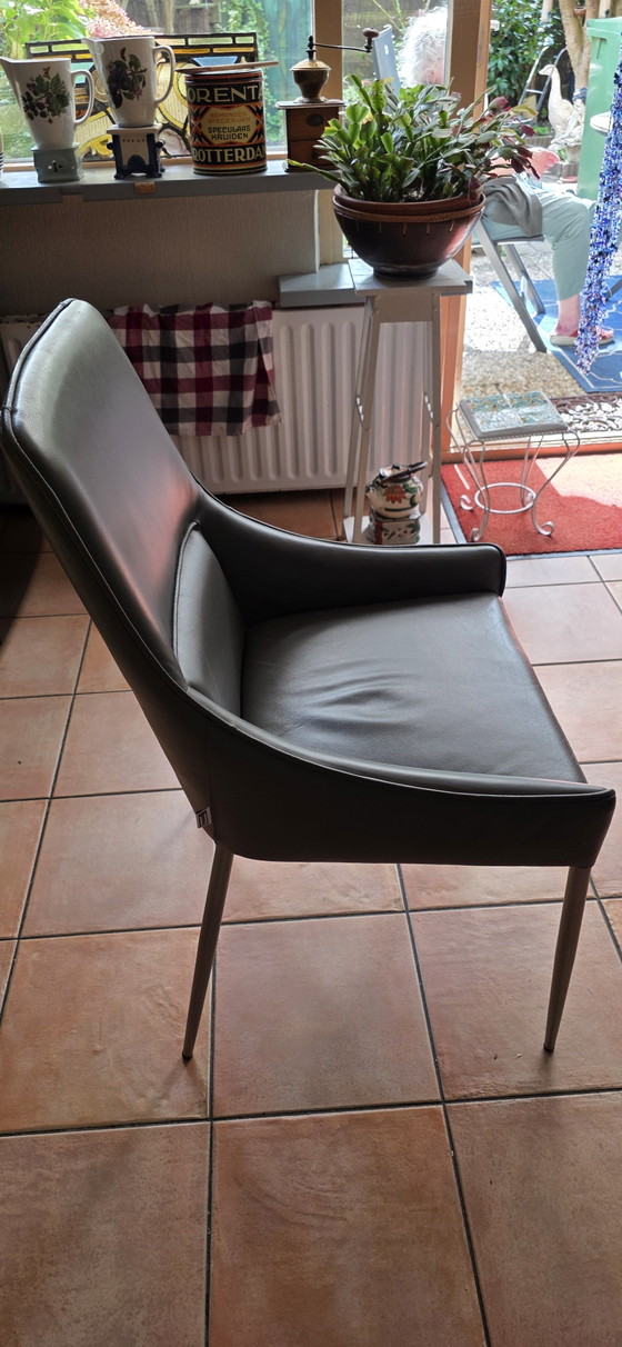 6 sillas de comedor de cuero Movani – Leather, Metal (photo 3 of 5)