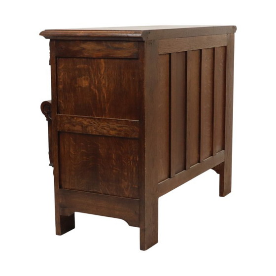 Vintage Oak Sculpted Chest of drawers Mythical Figures – Wood (photo 10 of 25)