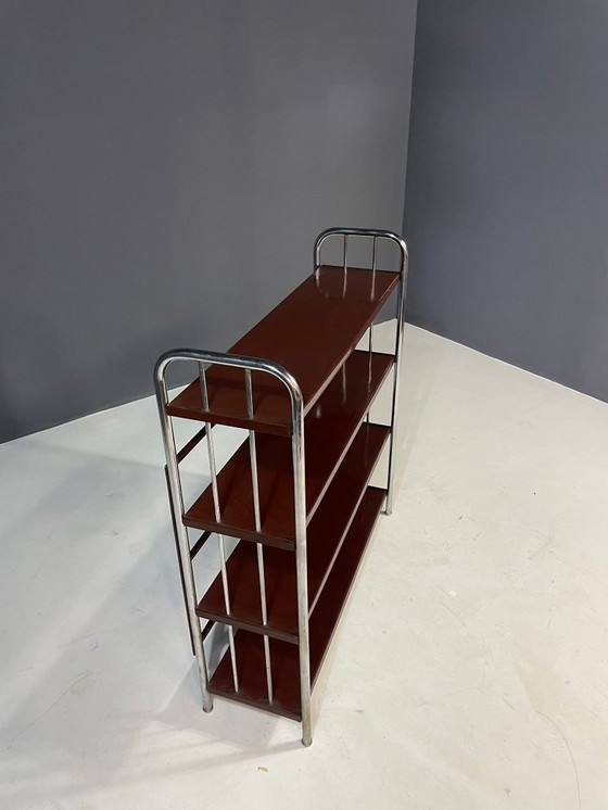 Image 1 of Étagère Bauhaus en acier plié et en tôle chromée, Europe, années 1930
