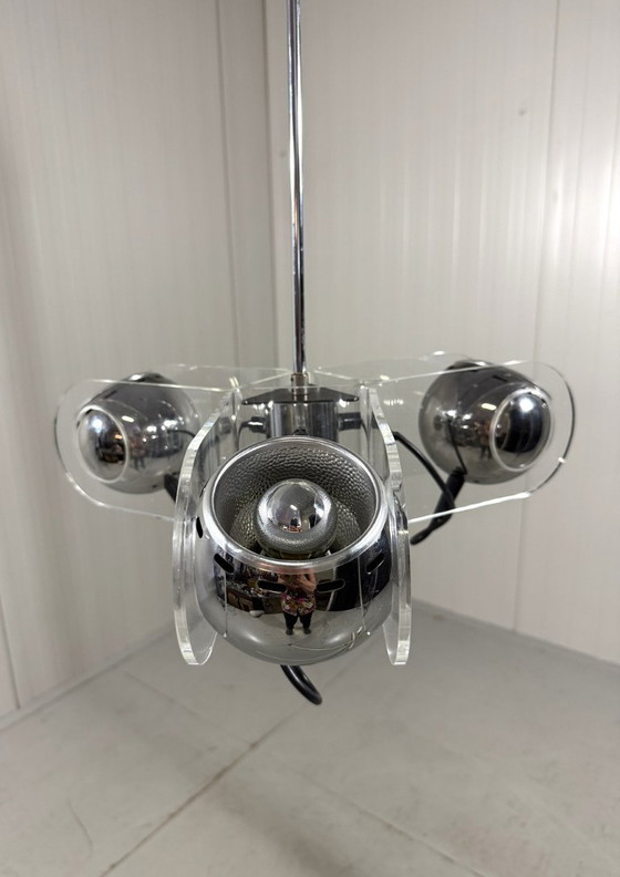 Image 1 of Lámpara colgante de plexiglás estilo Gino Sarfatti de los años 70
